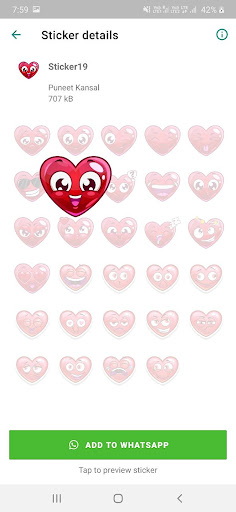 18+ Love Stickers app Screen 3