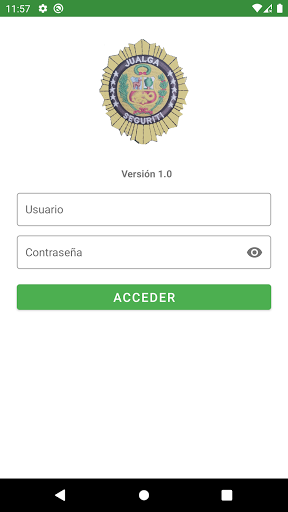 Android application ResguardoJS screenshort