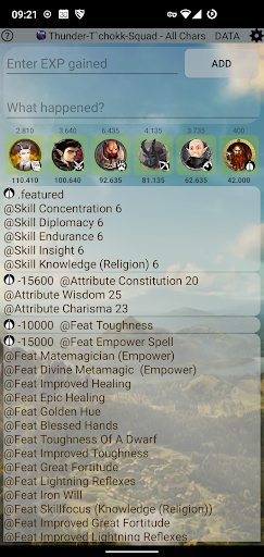 CharTracker Screen 3