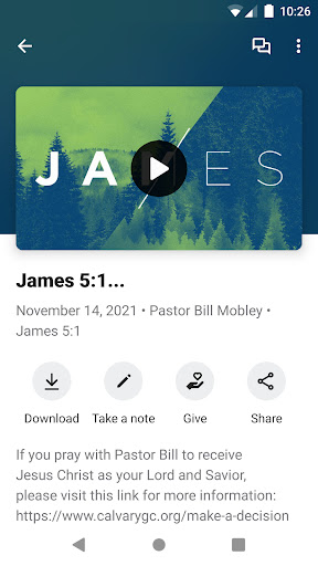 Calvary Chapel Gulf Coast Screen 3