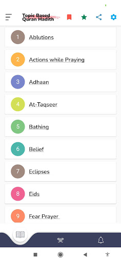 Android application Topic Based Quran & Hadith screenshort