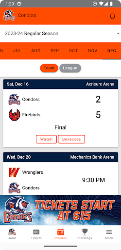 Bakersfield Condors Screen 2