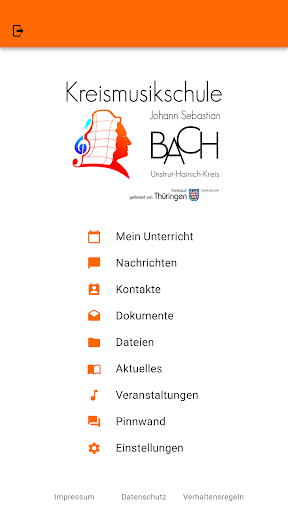 Android application Kreismusikschule J. S. Bach screenshort
