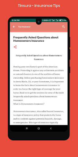 Tinsura - Insurance Tips Screen 2