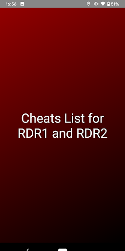 Android application Cheats List for RDR1 and RDR2 screenshort