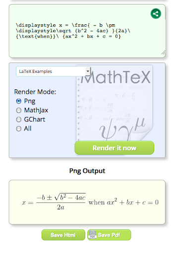 MathTeX: LaTeX Mathematics Screen 2