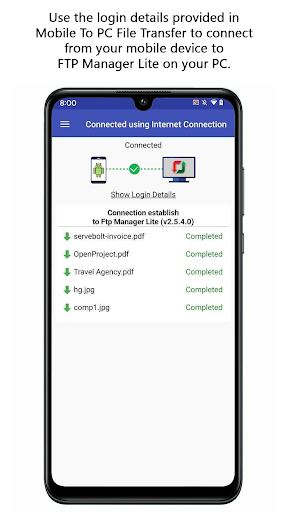 Mobile to PC File Transfer Screen 2