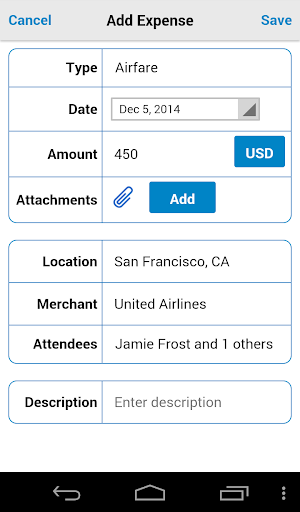 Screenshot of Oracle Fusion Expenses
