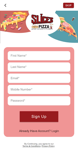 Android application Slices Pizza screenshort