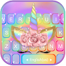Rainbow Pink Rose Unicorn Keyboard Theme