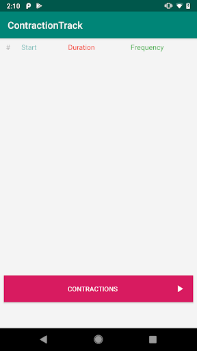 Android application Contractions timer screenshort