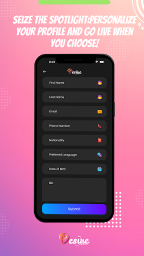Android application Desire User screenshort