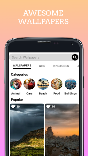 Android application GIF, Wallpapers & Ringtones screenshort