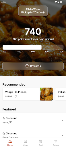 Android application R'Jabs Wings screenshort