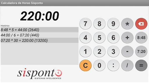 Android application Calculadora de Horas Sisponto screenshort