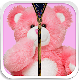 Pink Teddy Bear Zipper Unlock icon