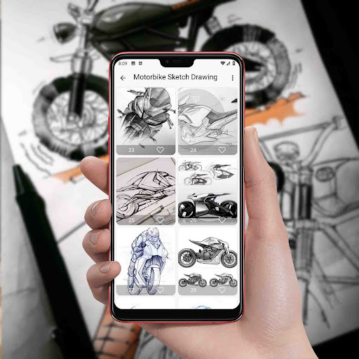 Motorcycle Sketch Drawing screenshot 8