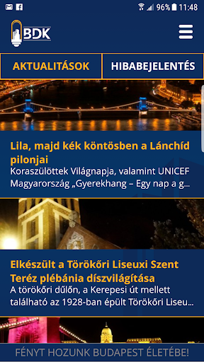 Android application BDK Közvilágítási hibajelentő screenshort