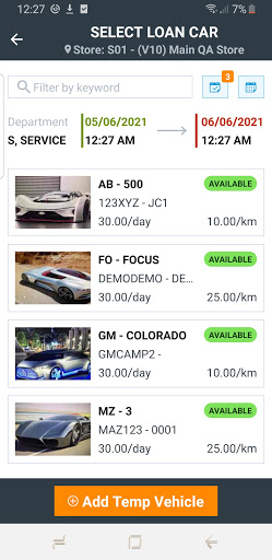 Loan Car Screen 2