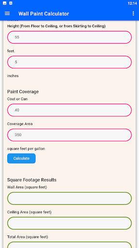 Wall Paint Calculator