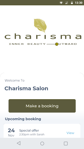 Android application Charisma Salon screenshort