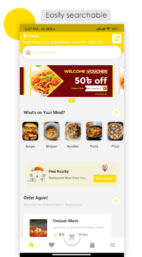 Android application Eghor Food - Food from nearest screenshort