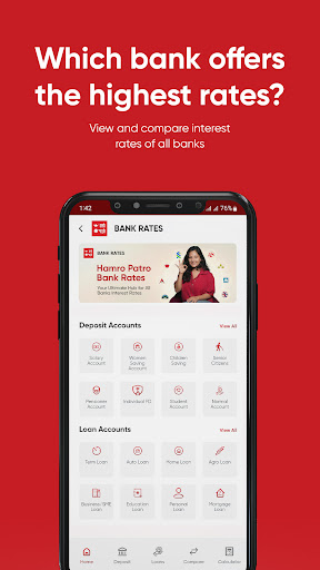 Android application Hamro Bank Rates screenshort