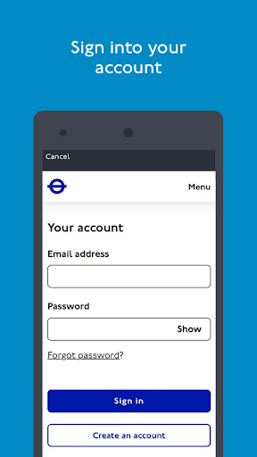 Screenshot of TfL Oyster and contactless