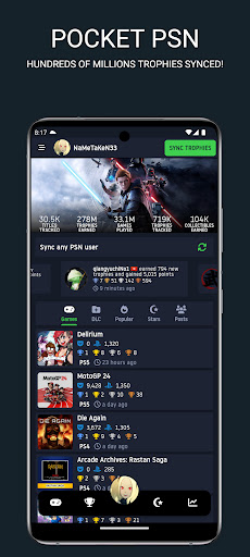 Android application Pocket PSN - PS Trophy Tracker screenshort