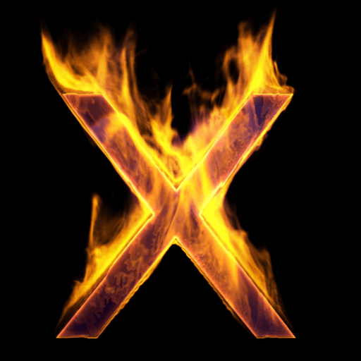 Fire Letter X Live Wallpaper