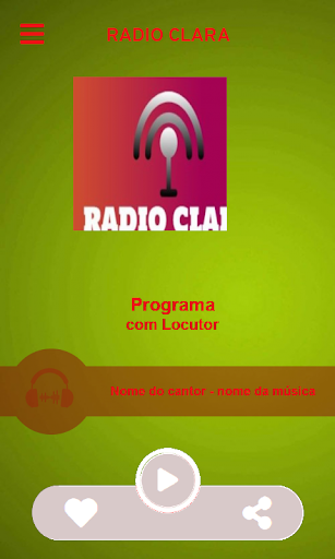 Android application Rádio Clara screenshort