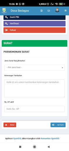 Layanan Mandiri Desa Bedagas Screen 3