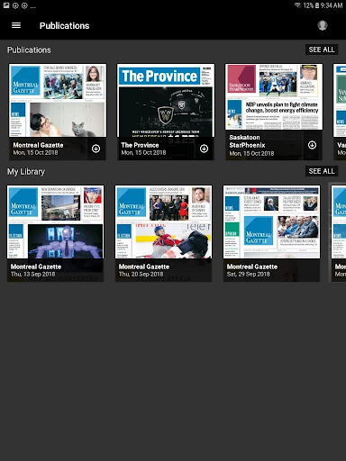 Montreal Gazette ePaper Screen 3