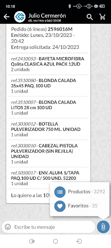 Android application Comercial Cermerón screenshort