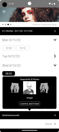 Android application ansgaranna Ihre Friseure screenshort