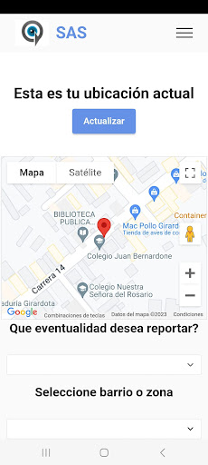 SISTEMA DE ALERTA SEGURA (SAS) Screen 2