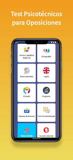 Android application Test Psicotécnicos oposiciones screenshort