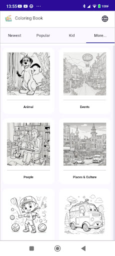 Android application Coloring Book screenshort
