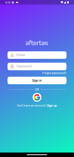 Android application AfterTax: Portfolio Tracker screenshort