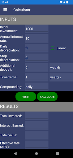 Android application Compound Interest Calculator screenshort