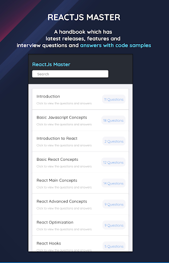 Android application ReactJs Master screenshort
