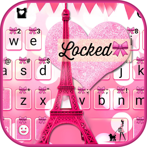 Romantic Pink Paris Keyboard Theme
