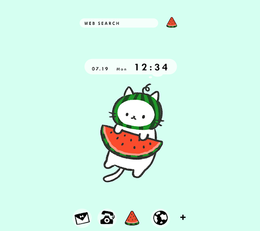 Android application Watermelon Kitty Cat Theme screenshort