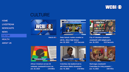 Android application WCBI+ screenshort