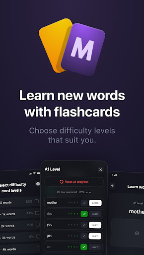 Android application Learn language with MiroLang screenshort