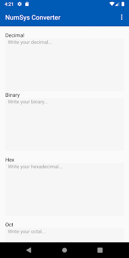 Android application NumSys Converter screenshort