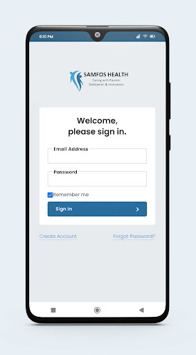 Android application Samfos Health screenshort