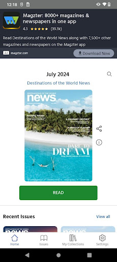 Android application Destinations of the World News screenshort