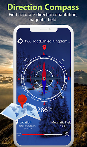 Android application Digital Compass : Compass 360 screenshort
