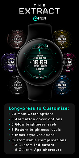 The EXTRACT digital watch face Screen 2